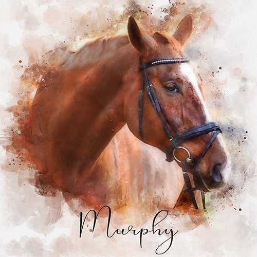 Custom Horse Paintings for Sale | Personalized Painted Horse Portrait from Photo - FromPicToArt