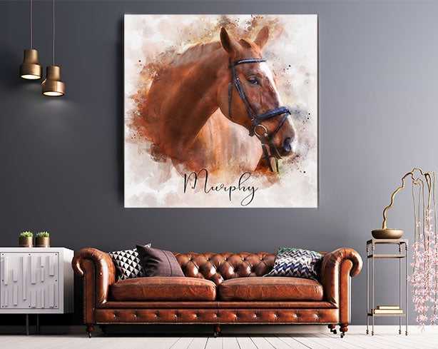Custom Horse Racing Painting | Personalized Horse Paintings on Canvas | Your Horse Painted on Canvas - FromPicToArt