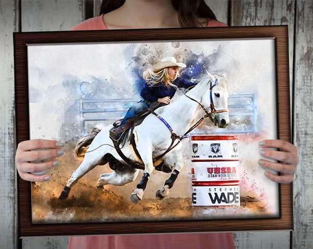 Custom Horse Racing Painting | Personalized Horse Paintings on Canvas | Your Horse Painted on Canvas - FromPicToArt
