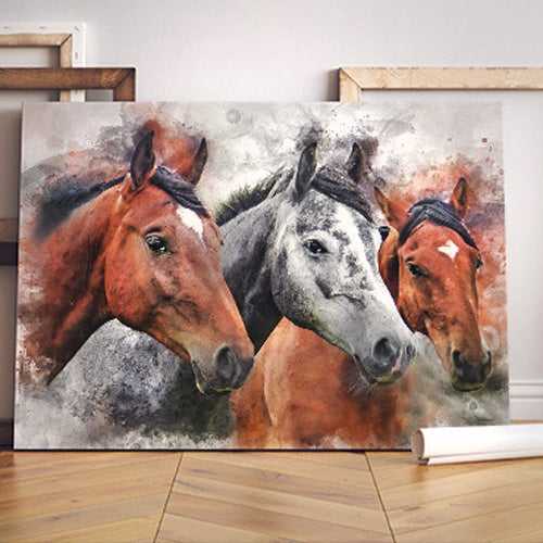 Custom Made Horse Canvas | Custom Horse Paintings on Canvas | Personalized Horse Portraits - FromPicToArt
