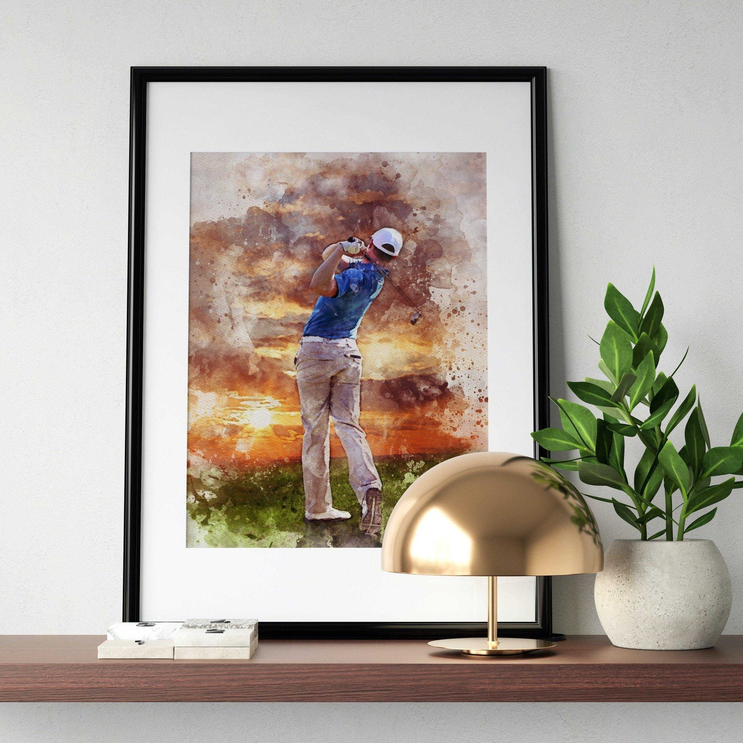 Custom Painted Golfer Portraits | Golfers in Action Paintings on Canvas - FromPicToArt