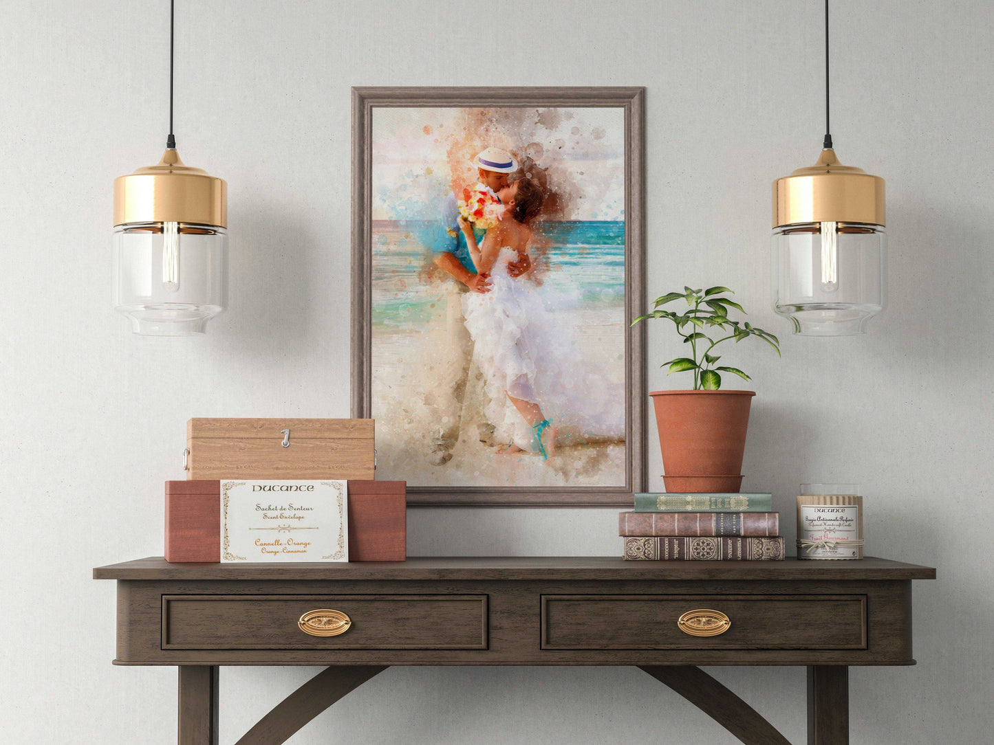 Custom Painting from Photo, Personalized Wedding Painting, Family Portrait Painting, Painted Couple Portrait on Canvas - FromPicToArt