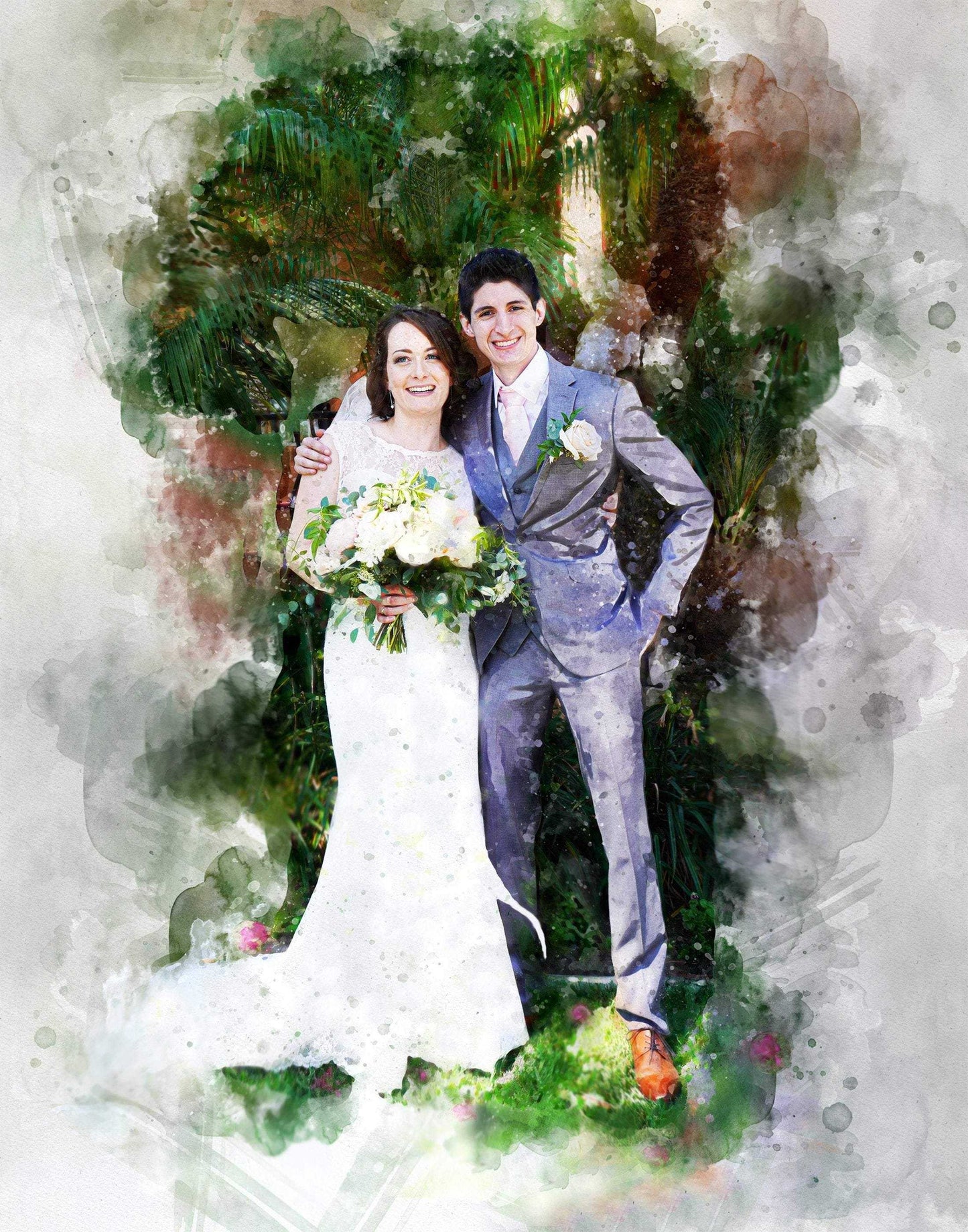 Custom Painting from Photo, Personalized Wedding Painting, Family Portrait Painting, Painted Couple Portrait on Canvas - FromPicToArt