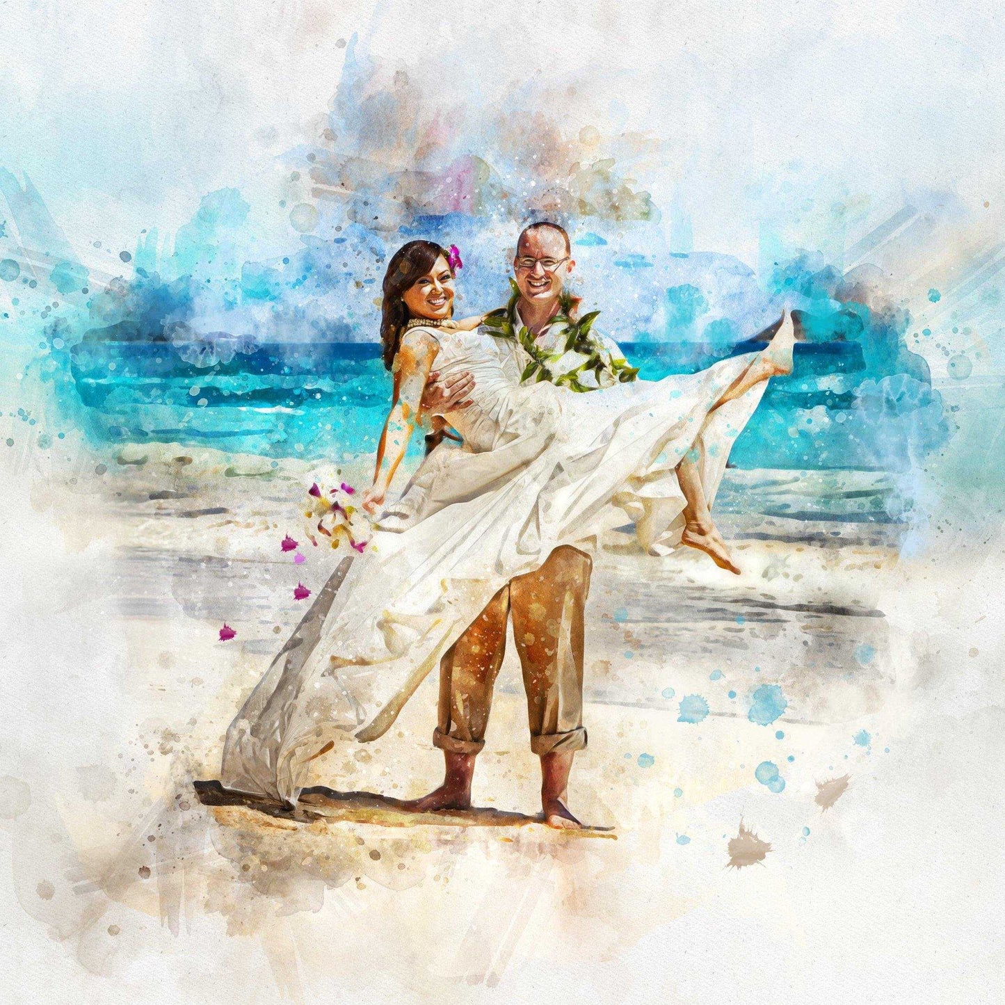 Custom Painting from Photo, Personalized Wedding Painting, Family Portrait Painting, Painted Couple Portrait on Canvas - FromPicToArt
