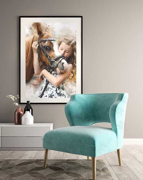 Custom Pony Painting | Personalized Pony Portrait on Canvas | Custom Painting from Photo - FromPicToArt