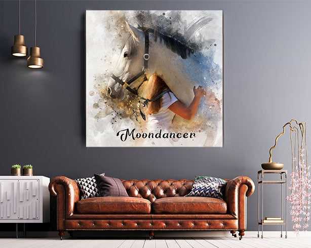 Custom Pony Painting | Personalized Pony Portrait on Canvas | Custom Painting from Photo - FromPicToArt