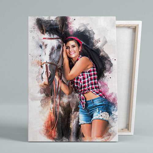 Custom Pony Painting | Personalized Pony Portrait on Canvas | Custom Painting from Photo - FromPicToArt