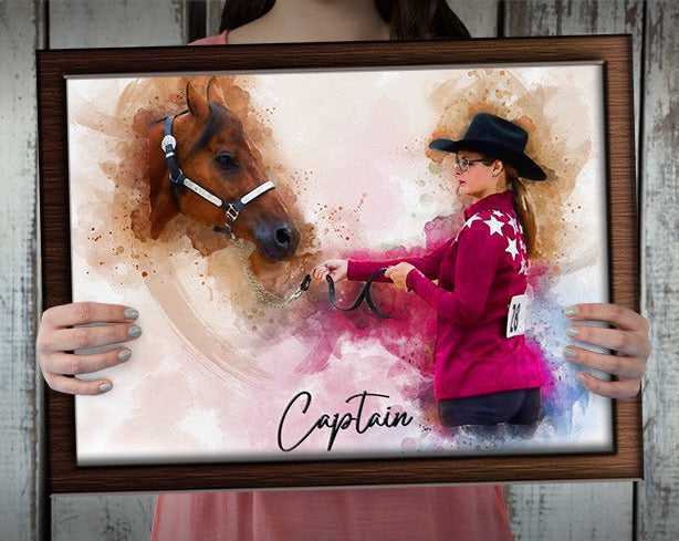 Custom Pony Painting | Personalized Pony Portrait on Canvas | Custom Painting from Photo - FromPicToArt