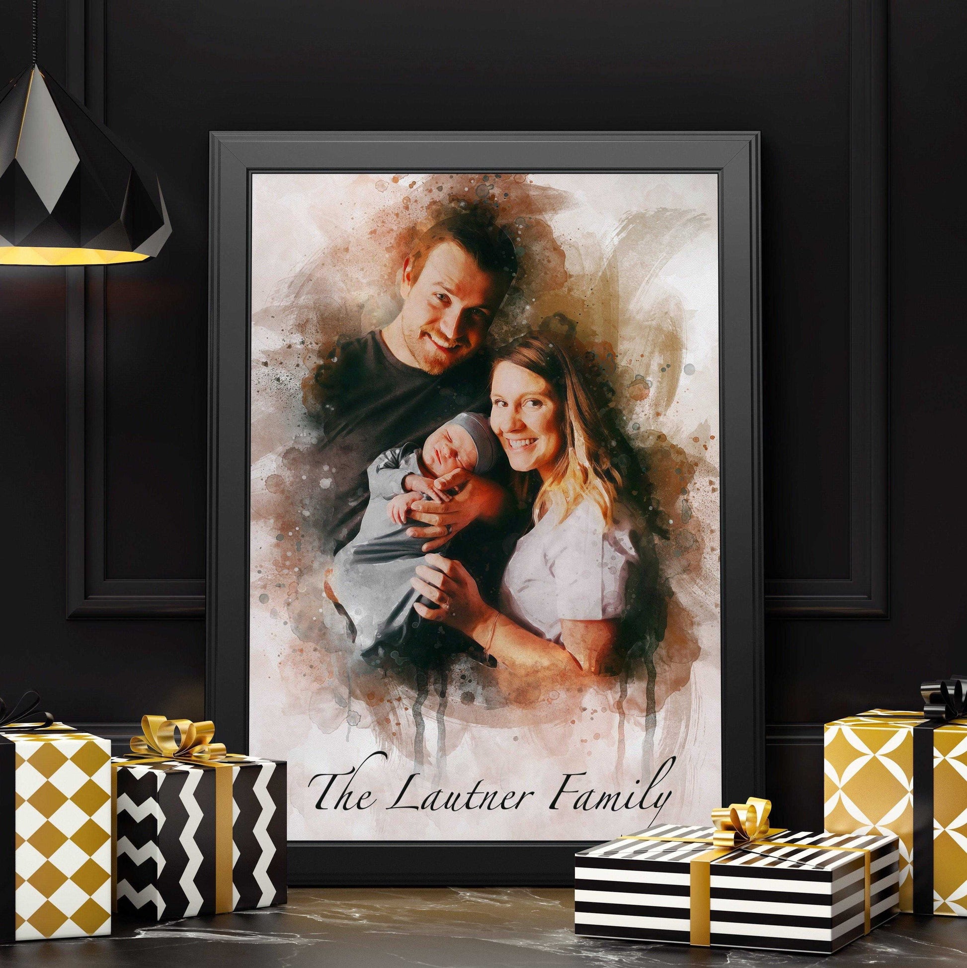 Custom Portraits, Custom Portrait Painting from Photo on Canvas - FromPicToArt
