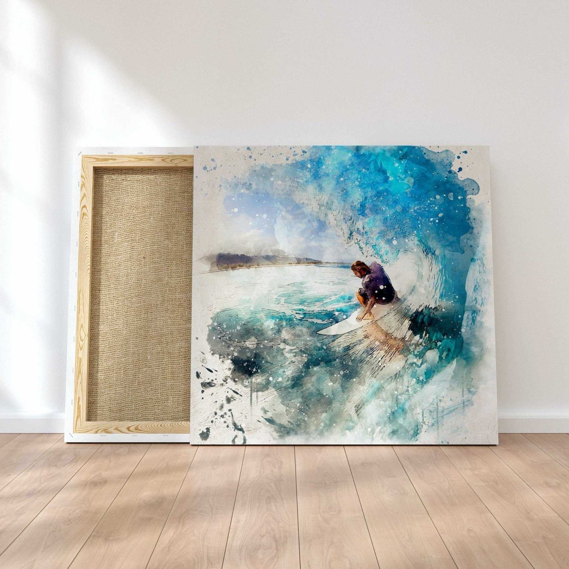 Custom Surfer Art, Custom Gift for Surfer, Surf Poster, Custom Surfer Painting, Personalized Surfer Portrait from Photo - FromPicToArt