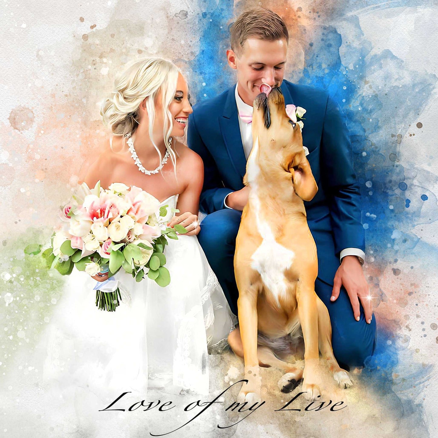 Custom Wedding Gift | Personalized Wedding Painting on Canvas | Custom Wedding Portrait From Photo - FromPicToArt