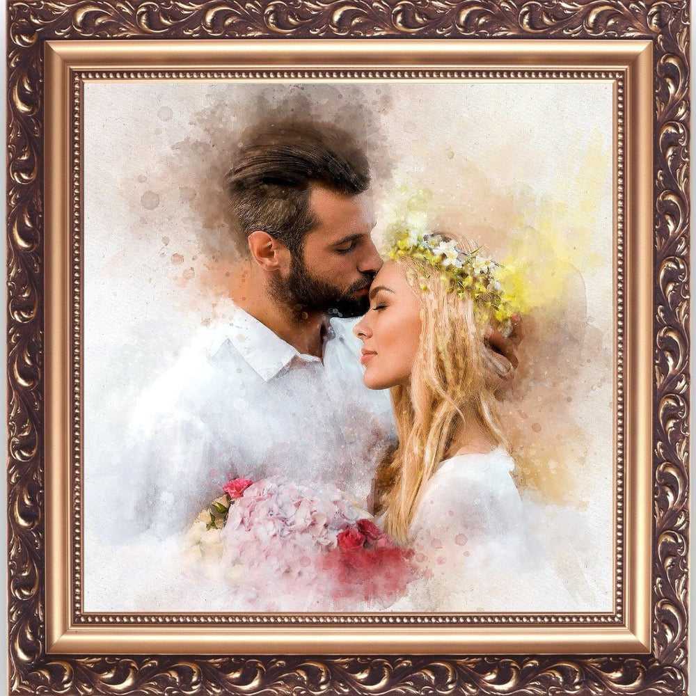 Custom Wedding Gift | Personalized Wedding Painting on Canvas | Custom Wedding Portrait From Photo - FromPicToArt
