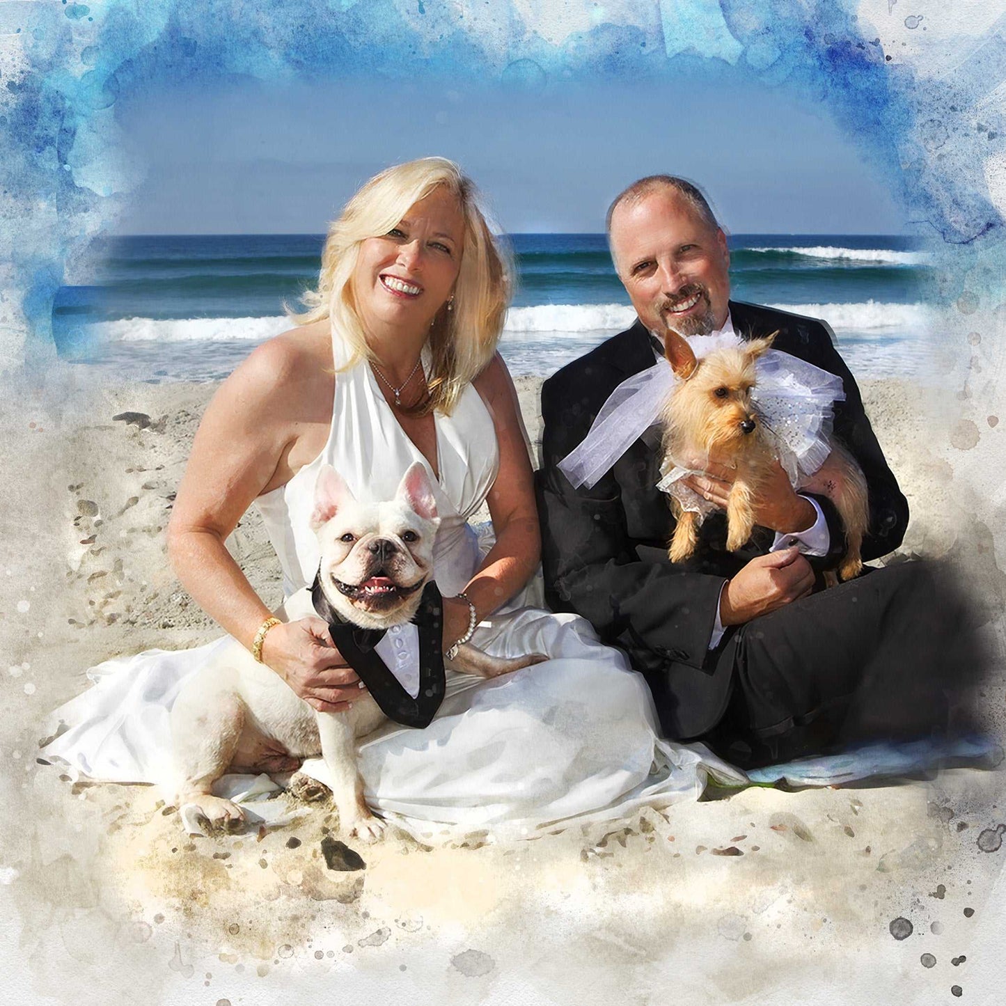 Custom Wedding Gift | Personalized Wedding Painting on Canvas | Custom Wedding Portrait From Photo - FromPicToArt