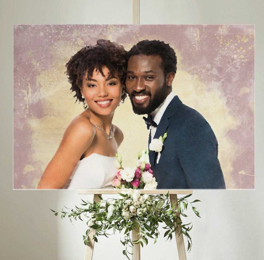 Custom Wedding Painting ❤️ Custom Watercolor Wedding Portrait - FromPicToArt