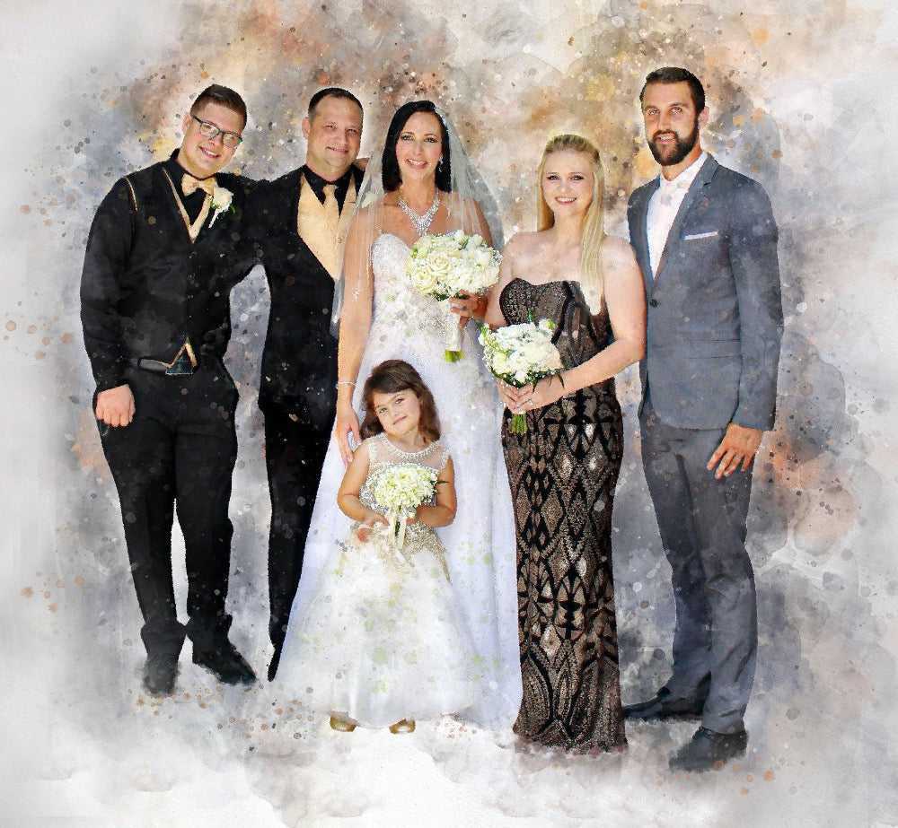 Custom Wedding Painting ❤️ Custom Watercolor Wedding Portrait - FromPicToArt