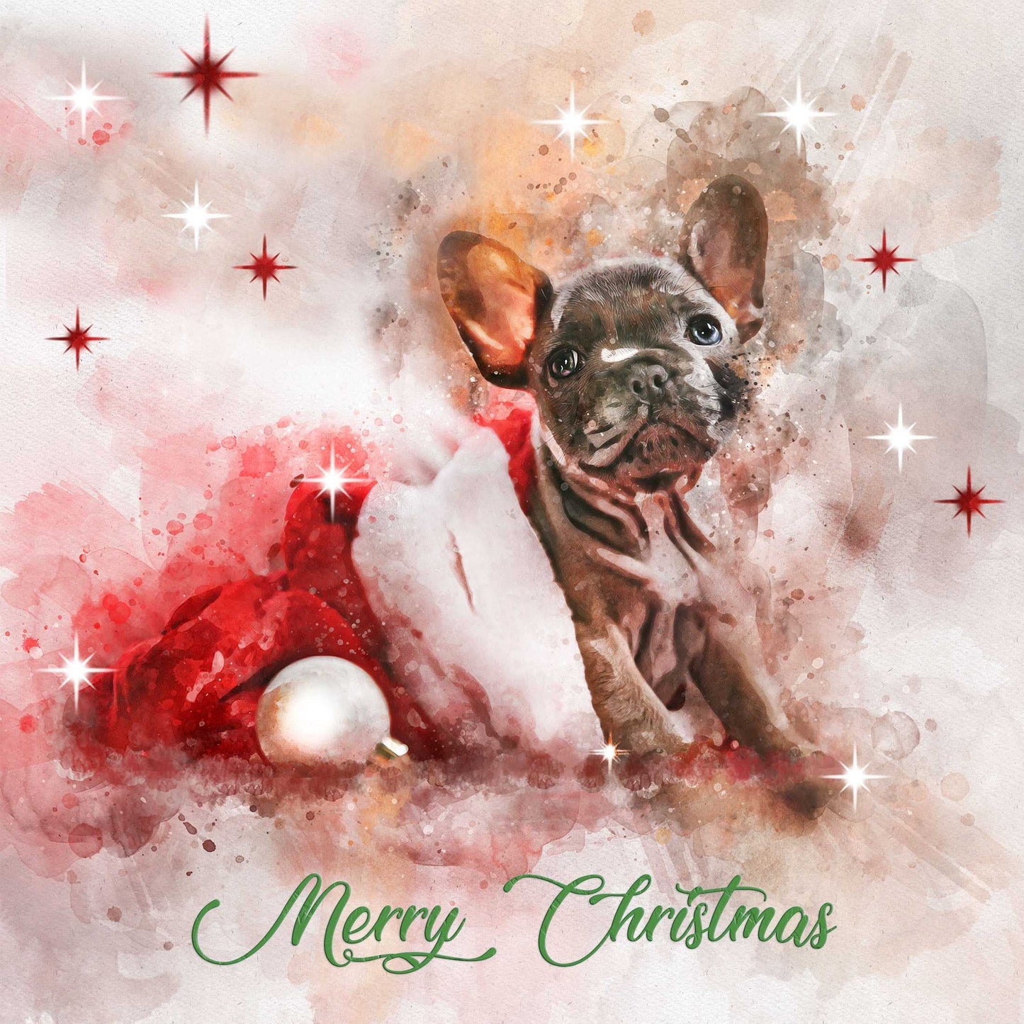 Dog Gifts for Dog Lovers | Dog Portrait | Santa Dogs | Christmas Dog | Presents for Dog Lovers - FromPicToArt
