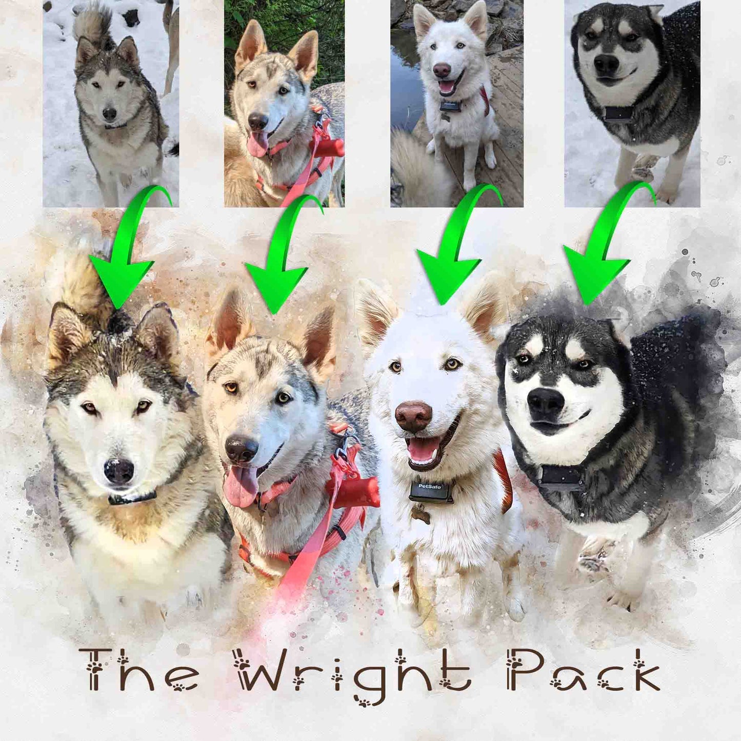 Dog Gifts for Dog Lovers | Dog Portrait | Santa Dogs | Christmas Dog | Presents for Dog Lovers - FromPicToArt