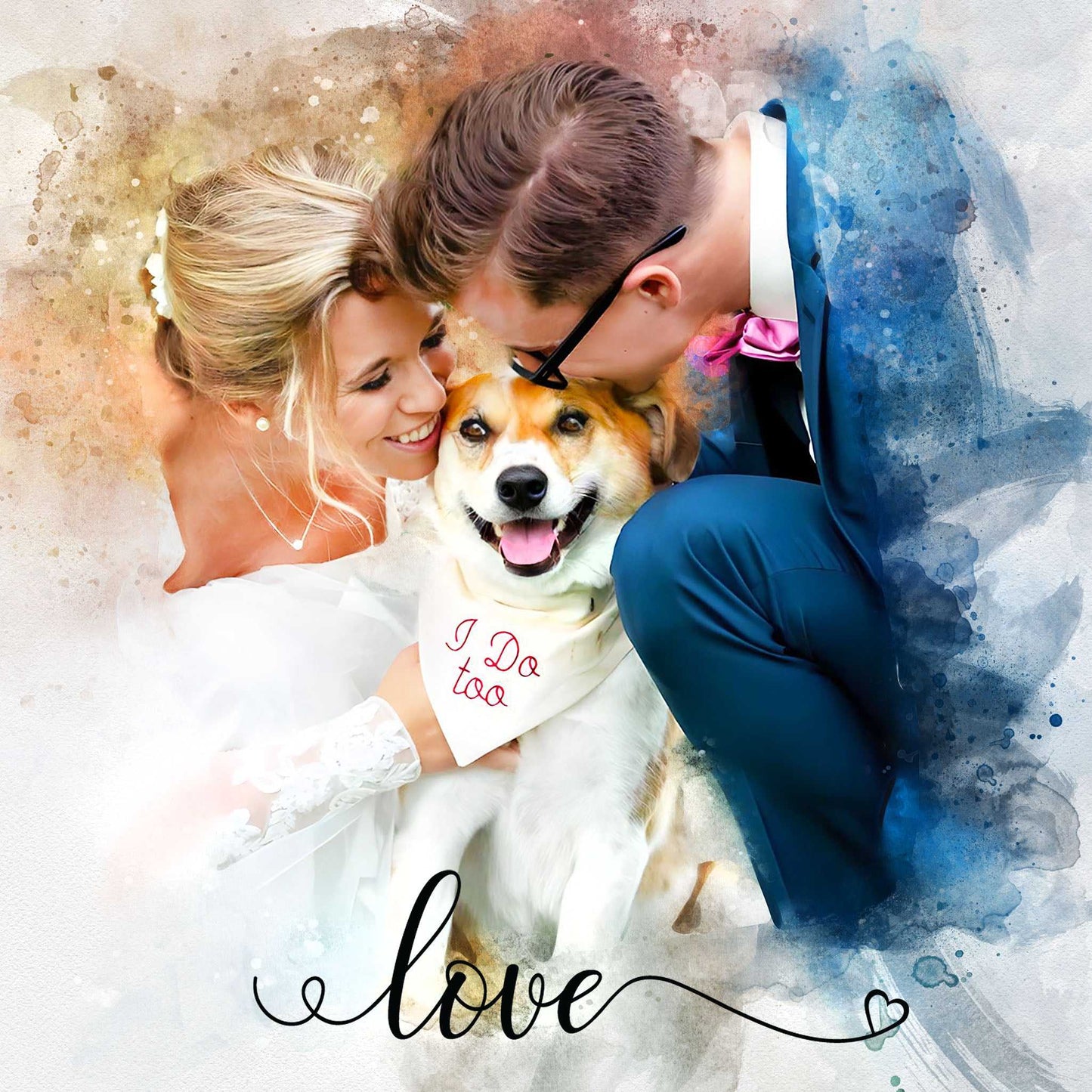 Dog Paintings from Photo, Personalized Dog Portrait on Canvas - FromPicToArt