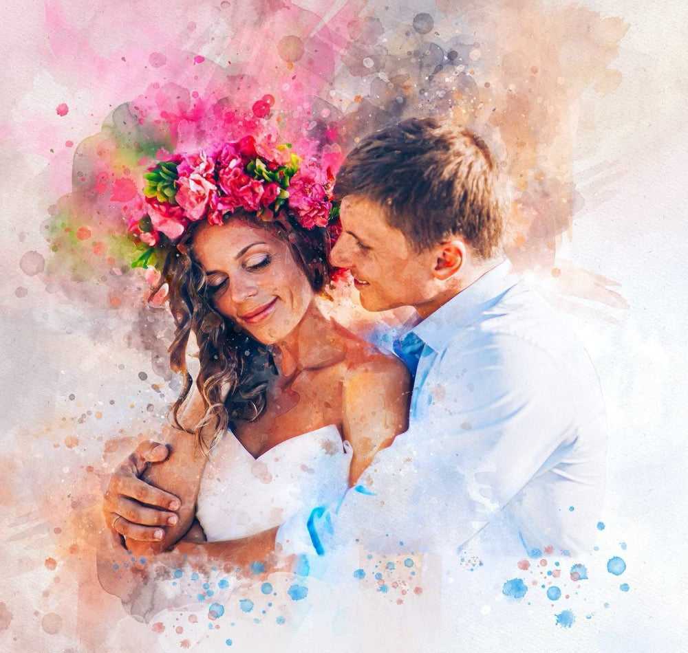 Engagement Gift for Couples | Custom Watercolor Art| Unique Wedding Gifts for Couples, Personalized Anniversary Gifts - FromPicToArt