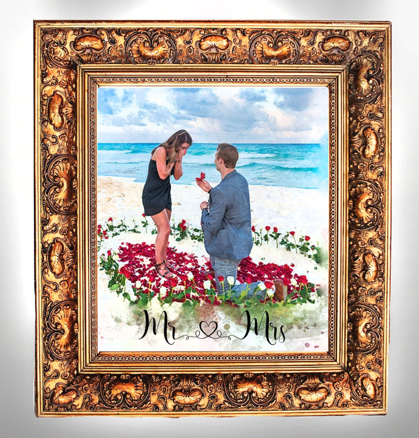 Turn Your Engagement Photo into a Romantic Wedding Gift Idea | Custom Wedding Gift from your Engagement Picture 11 - FromPicToArt