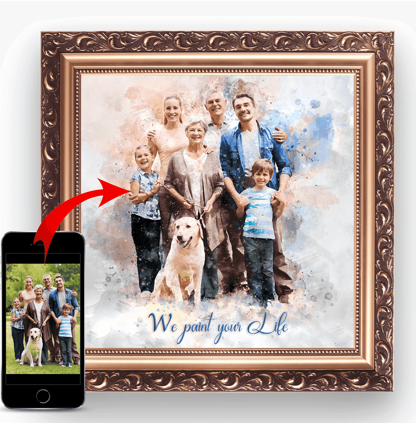 Family Portrait Painting, Custom Family Painting - FromPicToArt