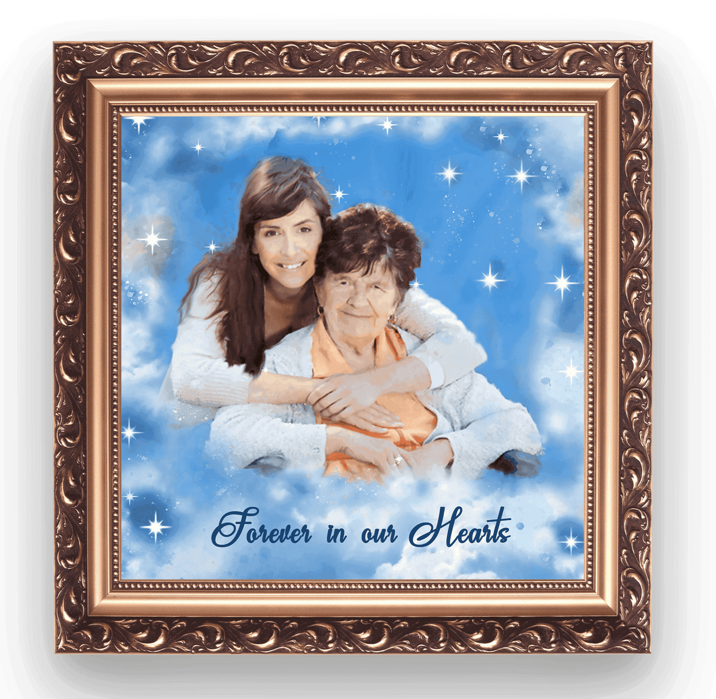 Family Portrait Painting, Personalized Family Painting on Framed Canvas - FromPicToArt
