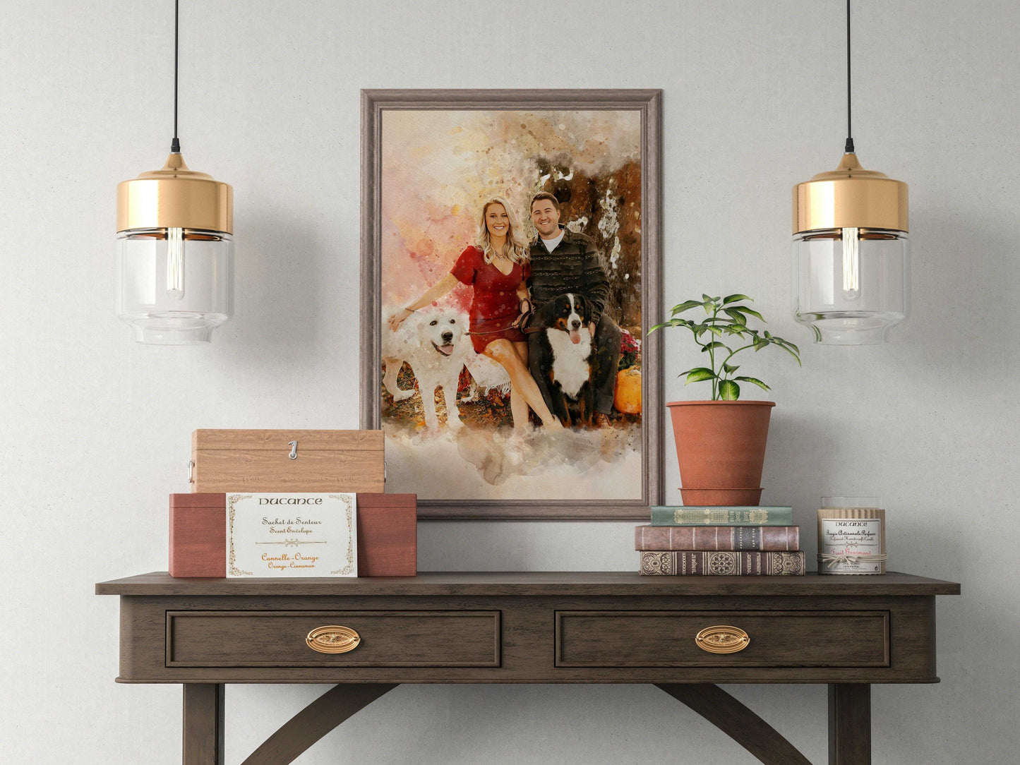 Family Portrait Painting, Personalized Family Painting on Framed Canvas - FromPicToArt