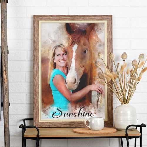 Framed Horse Art | Custom Horse Paintings on Canvas | Personalized Horse Portraits - FromPicToArt