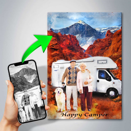 Gift Ideas for Camper | Custom Portrait for Motorhome Owners and RV Lovers - FromPicToArt