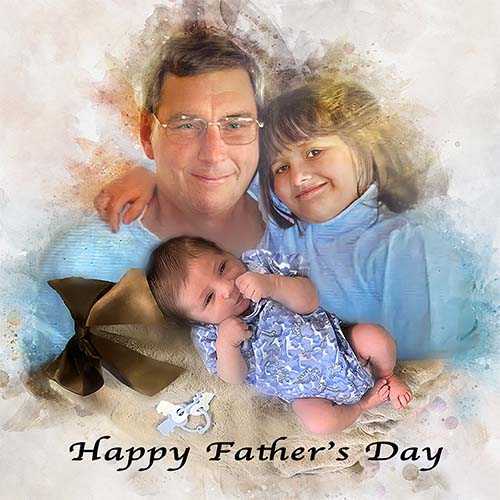Gifts for Dad from Daughter, Custom Painted Portraits on Canvas - FromPicToArt