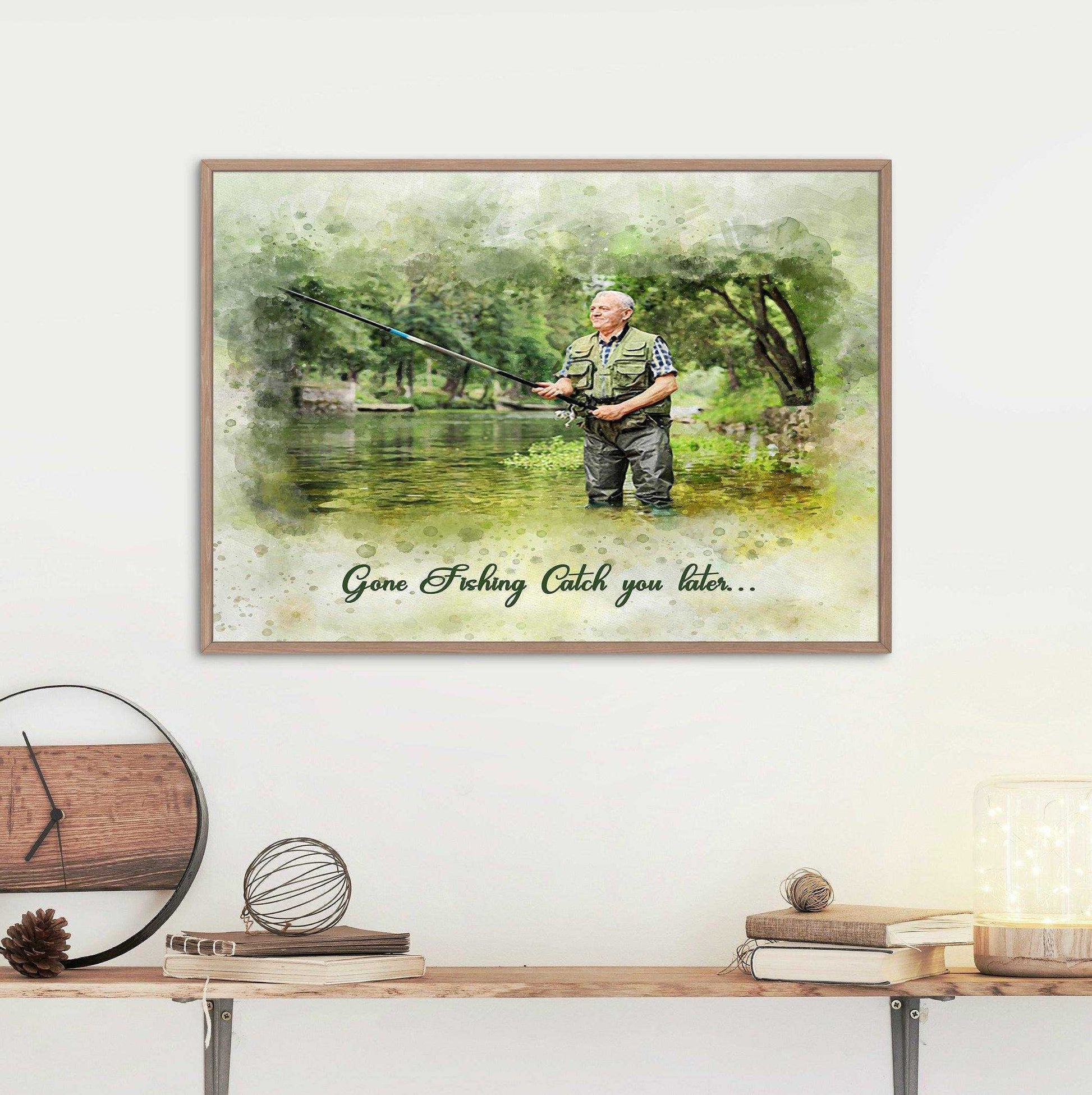 Gifts for Dad from Daughter, Custom Painted Portraits on Canvas - FromPicToArt