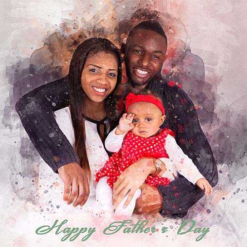Gifts for Dad from Daughter, Custom Painted Portraits on Canvas - FromPicToArt
