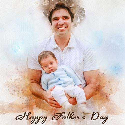 Gifts for Dad from Daughter, Custom Painted Portraits on Canvas - FromPicToArt