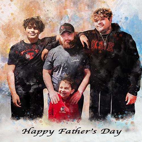 Gifts for Dad from Daughter, Custom Painted Portraits on Canvas - FromPicToArt