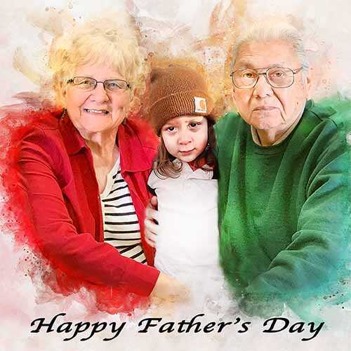 Gifts for Dad from Daughter, Custom Painted Portraits on Canvas - FromPicToArt