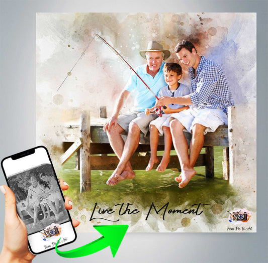 Gifts for Fisher | Gifts for Men | Gifts for Him | Gift ideas for Fisher Dad | Birthday Gifts for Fisher Dad | Christmas Gift for Father - FromPicToArt