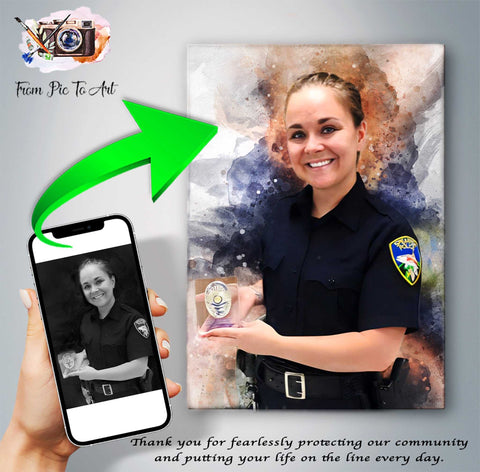 Gifts for Police Officer | Gifts for Cops | Gifts for Law Enforcement | Police Retirement Present |Gifts for Policeman - FromPicToArt
