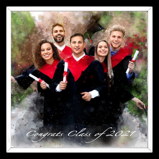 Graduation Gifts for best Friends 🎓 Custom Portrait from Photo | Friend Graduation Gift - FromPicToArt