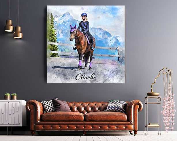 Horse Canvas Wall Art Custom Made | Custom Painted Horse Portraits - FromPicToArt