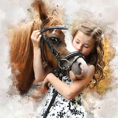 Horse Canvas Wall Art Custom Made | Custom Painted Horse Portraits - FromPicToArt