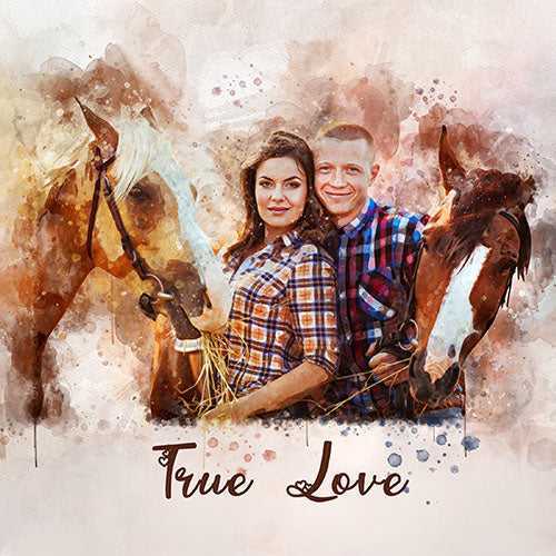 Horse Canvas Wall Art Custom Made | Custom Painted Horse Portraits - FromPicToArt