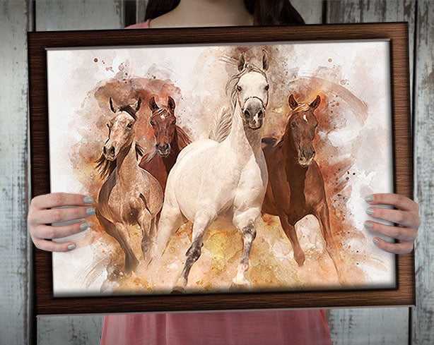 Horse Canvas Wall Art Custom Made | Custom Painted Horse Portraits - FromPicToArt
