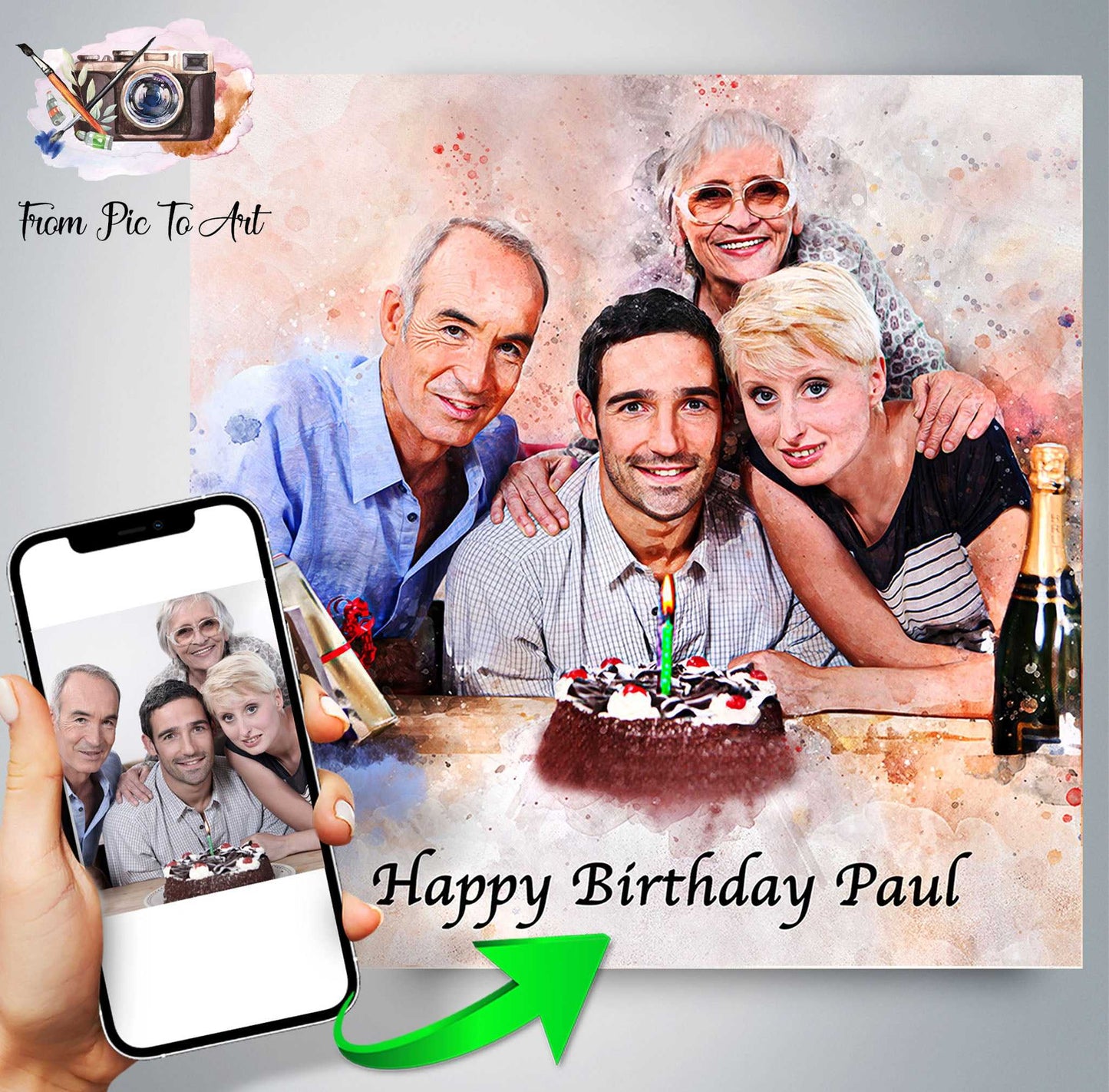 Last Minute Birthday Gifts | Custom Canvas Portrait | 2-3 Business Days EXPRESS Delivery | Personalized Gifts Ideas - FromPicToArt