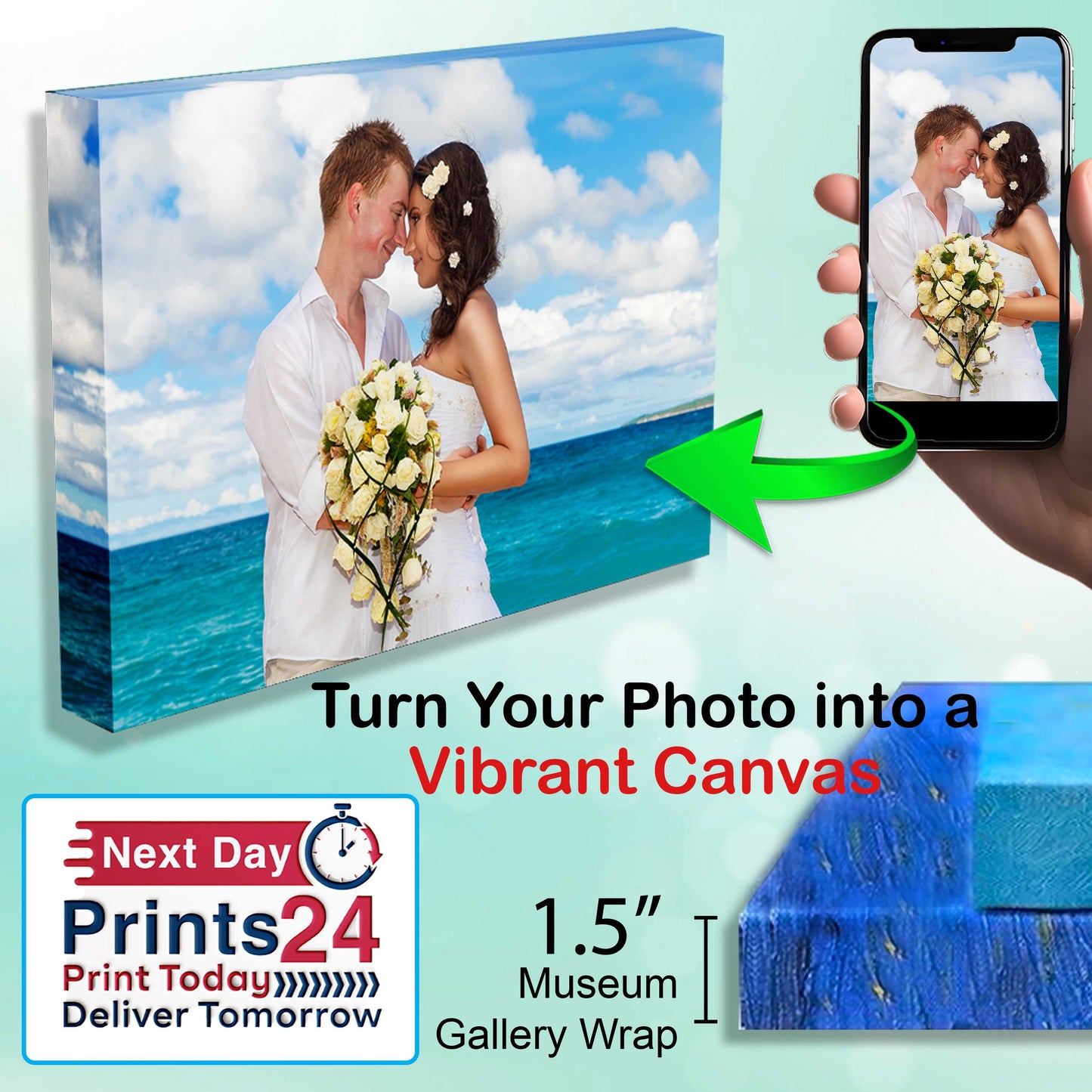 Last Minute Gifts | FREE 1-2 Business Days Express Shipping | Your Photo on Canvas | Personalized Canvas Wall Art | Custom Canvas Print - FromPicToArt