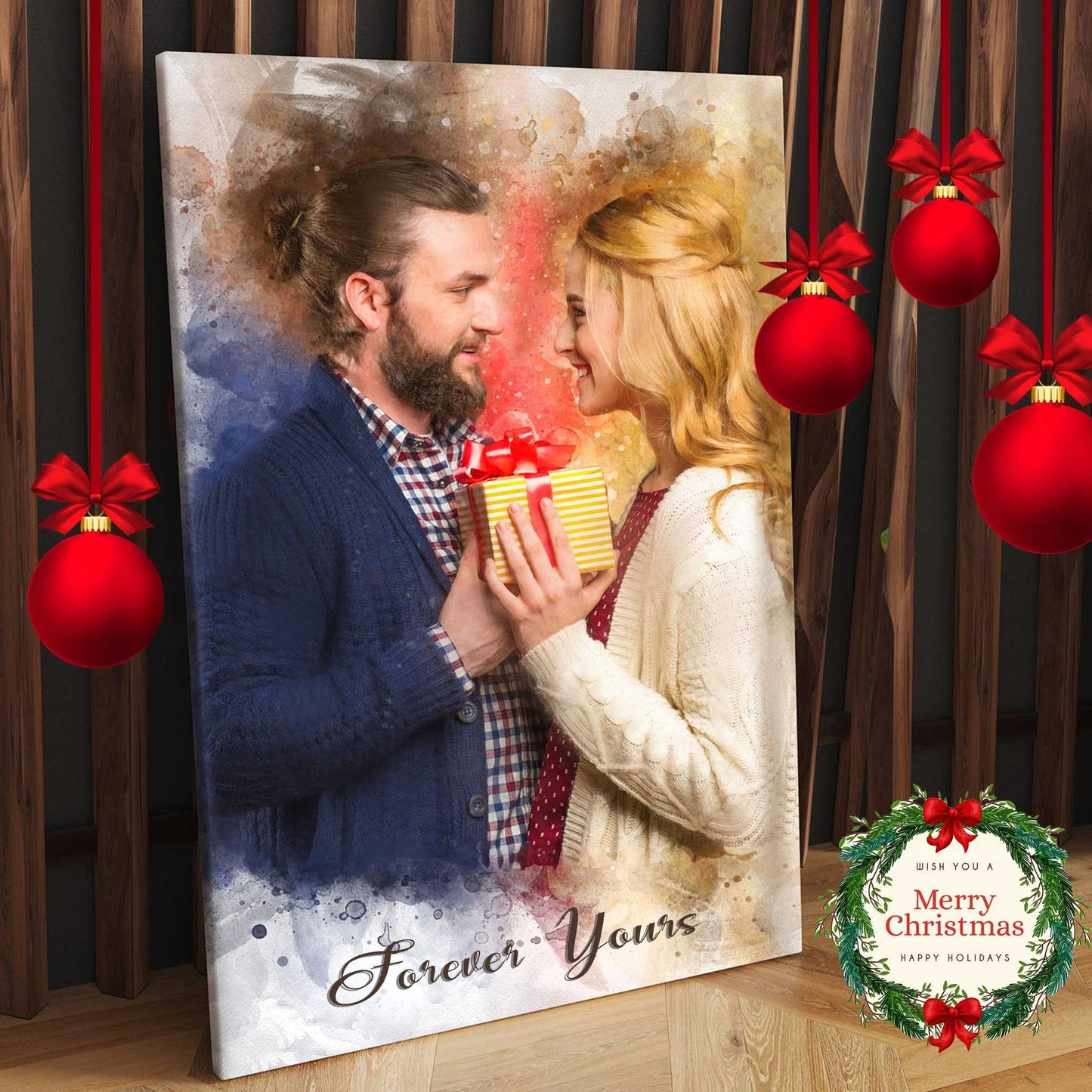 Love Paintings | Couple Love Art | Paintings of Couples | Romantic Gifts | Anniversary Gift | Valentines Gift | Couple Christmas Gift - FromPicToArt