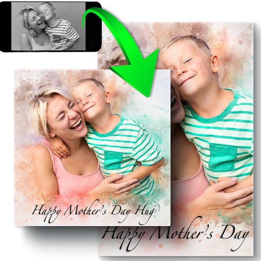 Moms Mother Day Gifts | Custom Portrait Painting from Photo | Gift for Mother's Day - FromPicToArt