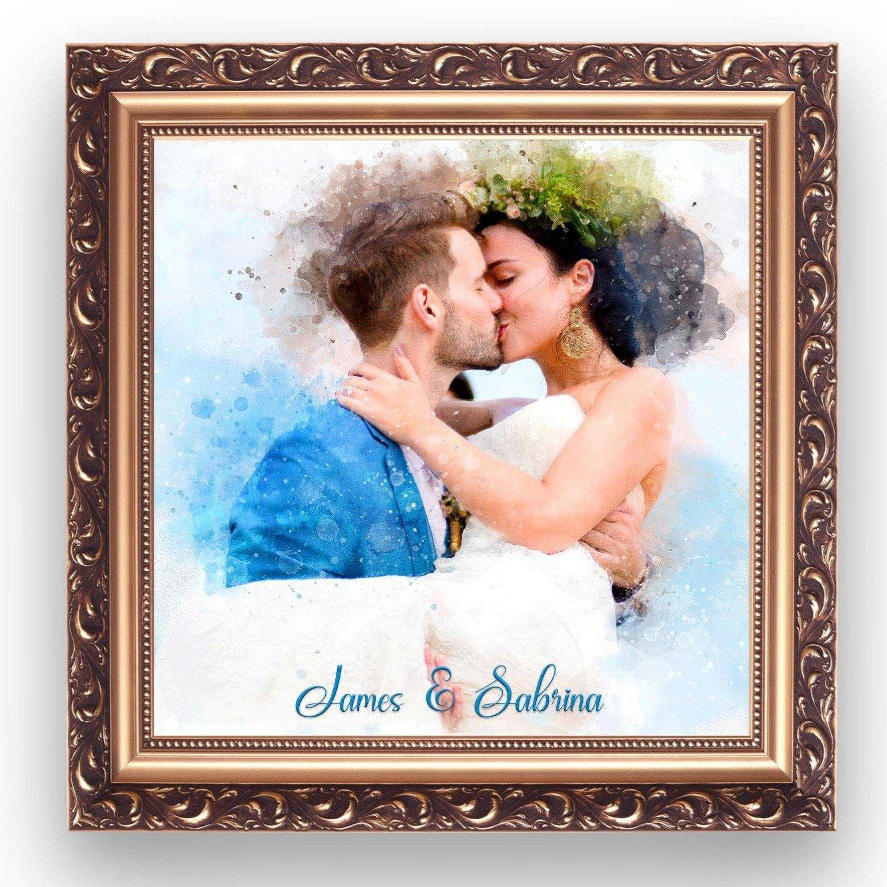 Painting from Photo | Personalized Family Portrait | Custom Family Watercolor Portrait - FromPicToArt