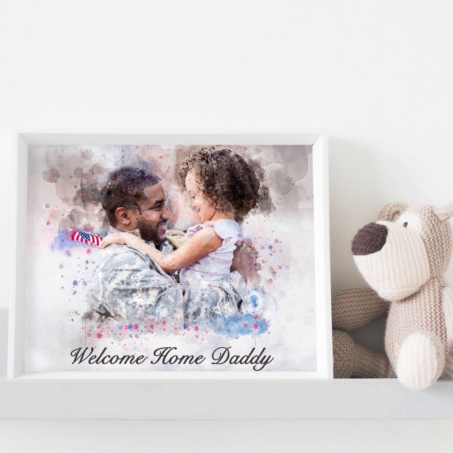 Patriotic Painting, Patriotic Gifts for Veterans, Custom Family Painting, Patriotic Gifts for Him, Patriotic Gifts for Her - FromPicToArt