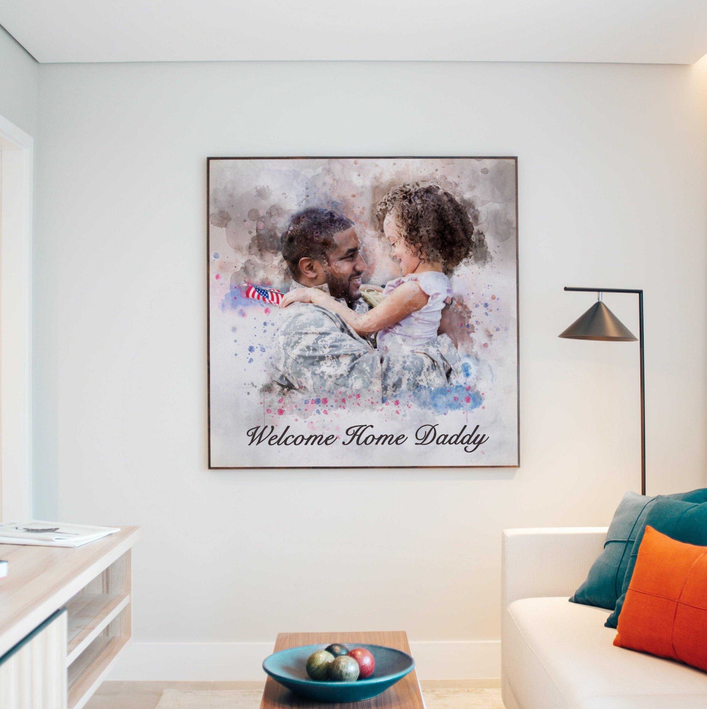 Patriotic Painting, Patriotic Gifts for Veterans, Custom Family Painting, Patriotic Gifts for Him, Patriotic Gifts for Her - FromPicToArt