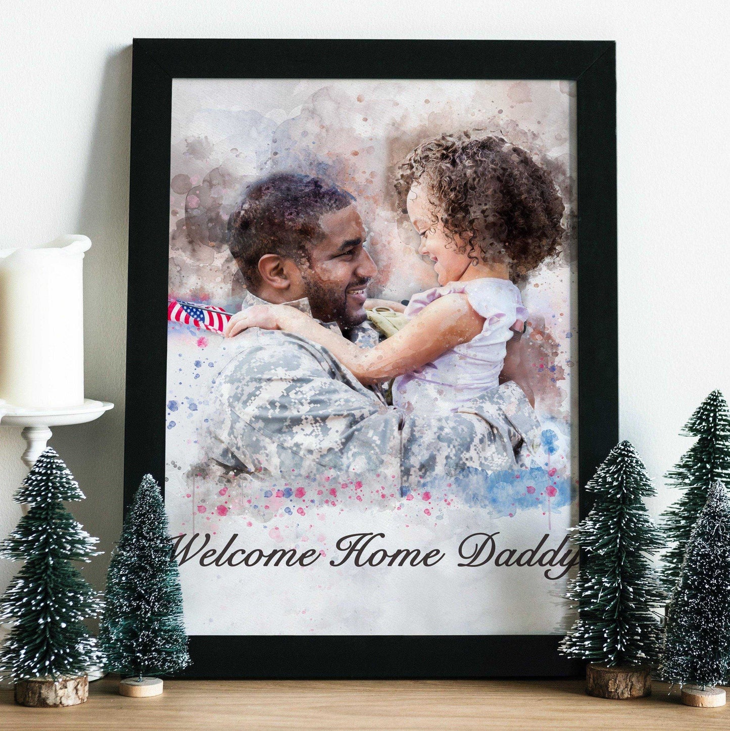 Patriotic Painting, Patriotic Gifts for Veterans, Custom Family Painting, Patriotic Gifts for Him, Patriotic Gifts for Her - FromPicToArt